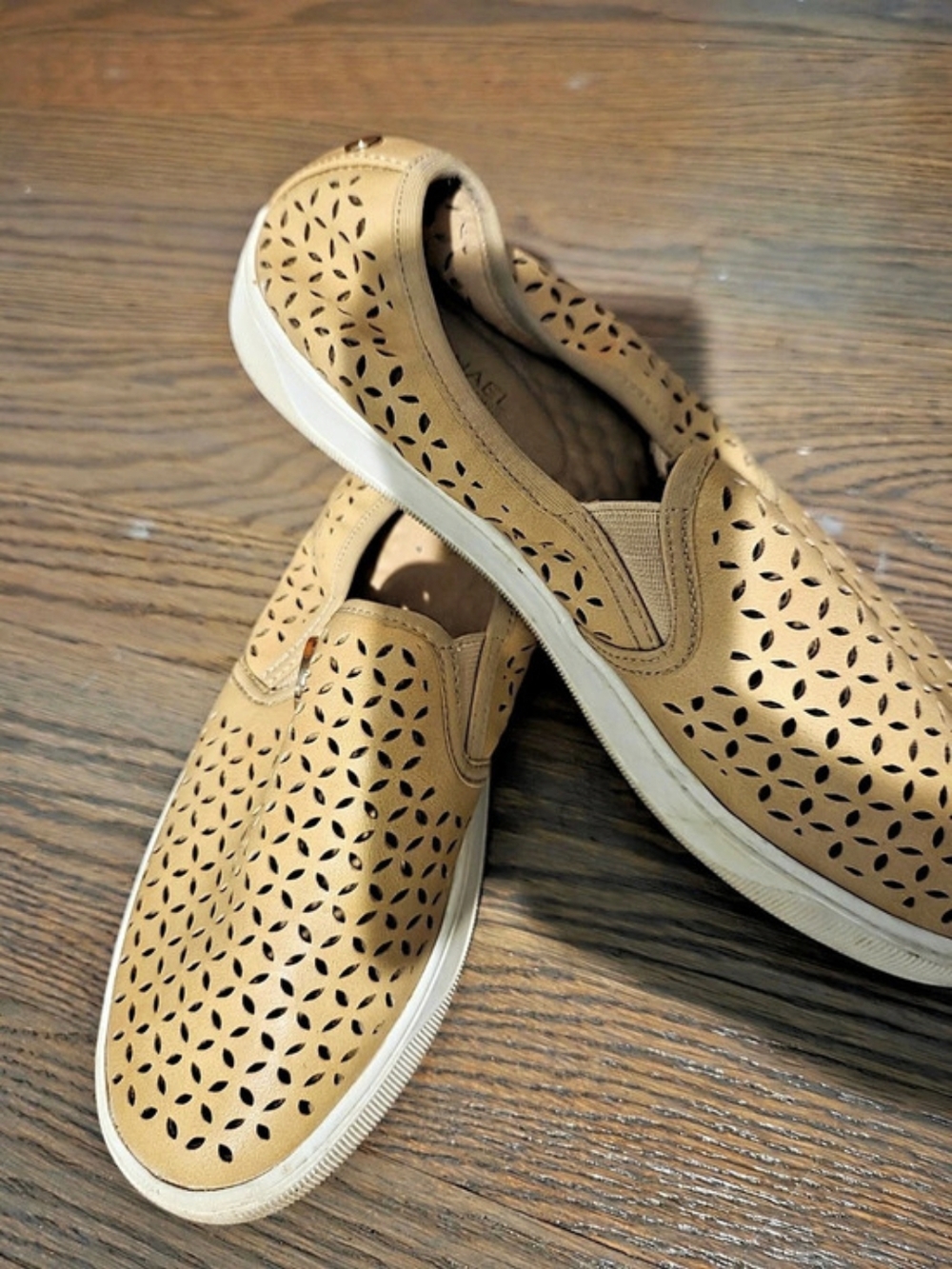 Michael Kors Keaton Perforated Slip-On Sneaker Tan